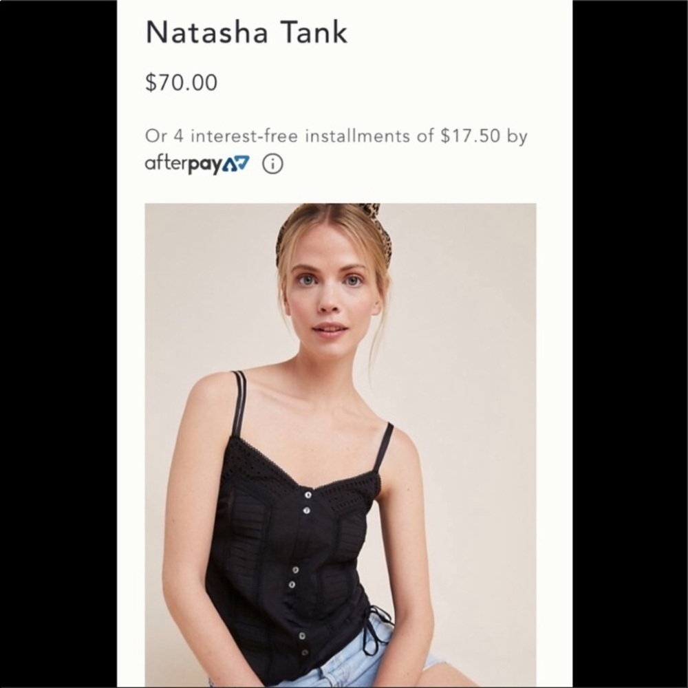 New Natasha Tiny Anthropologie tanks white black LAST ONE
